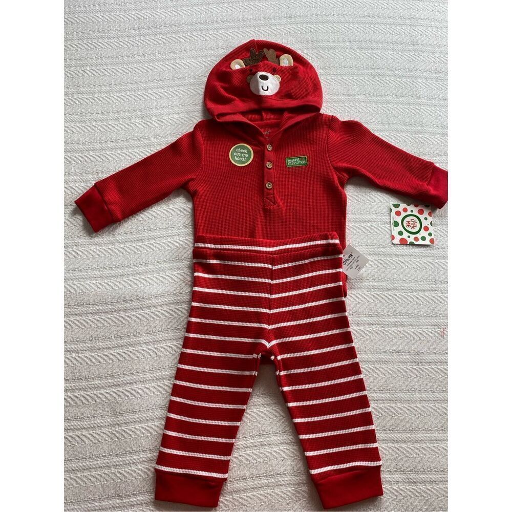 Little Me 9M “My First Christmas” Deer Christmas 2 Piece Set